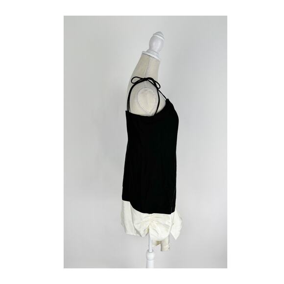 Aria Cove Taylor Satin Cami Mini Dress Oversized Bow Black White Womens Size 12 - Picture 7 of 14